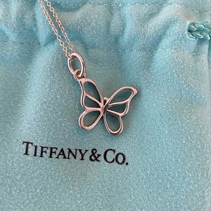 Authentic Tiffany & Co. Silver Butterfly Pendant w/ Chain 🦋